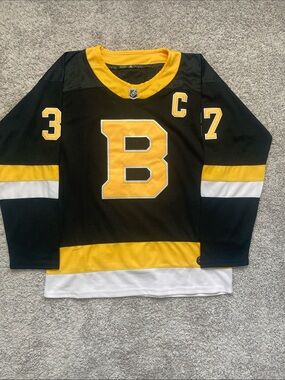 adidas Black and Yellow Hockey Jersey with White Accents